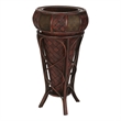Nearly Natural Decorative Stand Planter with Cross Thatch Mat Design in Brown
