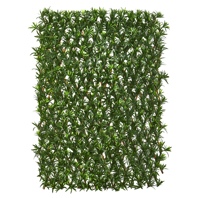 Nearly Natural Expandable Podocarpus Fence UV Resistant & Waterproof in Green