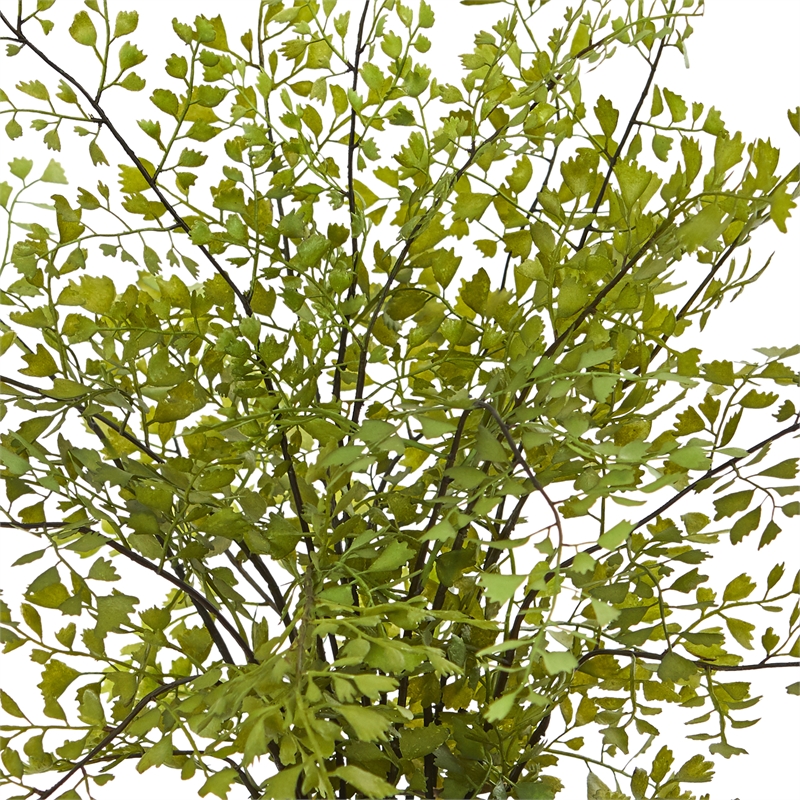 Nearly Natural Maiden Hair Artificial Plant in Decorative Planter in Green/Gray