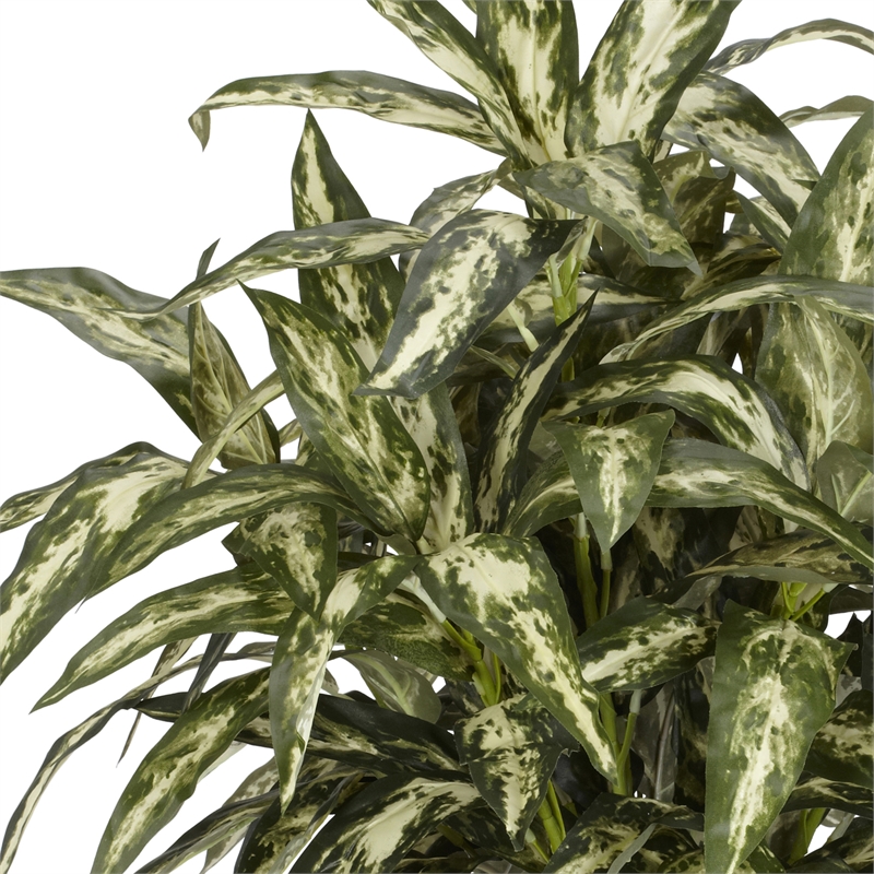 Nearly Natural Aglaonema with Decorative Vase Silk Plant in Green/Brown