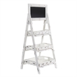 Nearly Natural 3ft White Washed Farmhouse Stand w/ Chalkboard in White
