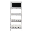 Nearly Natural 3ft White Washed Farmhouse Stand w/ Chalkboard in White