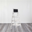 Nearly Natural 3ft White Washed Farmhouse Stand w/ Chalkboard in White
