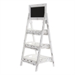 Nearly Natural 3ft White Washed Farmhouse Stand w/ Chalkboard in White