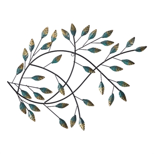 Nearly Natural 18&quot x 22&quot Scattered Leaves & Vine Wall Decor in Green