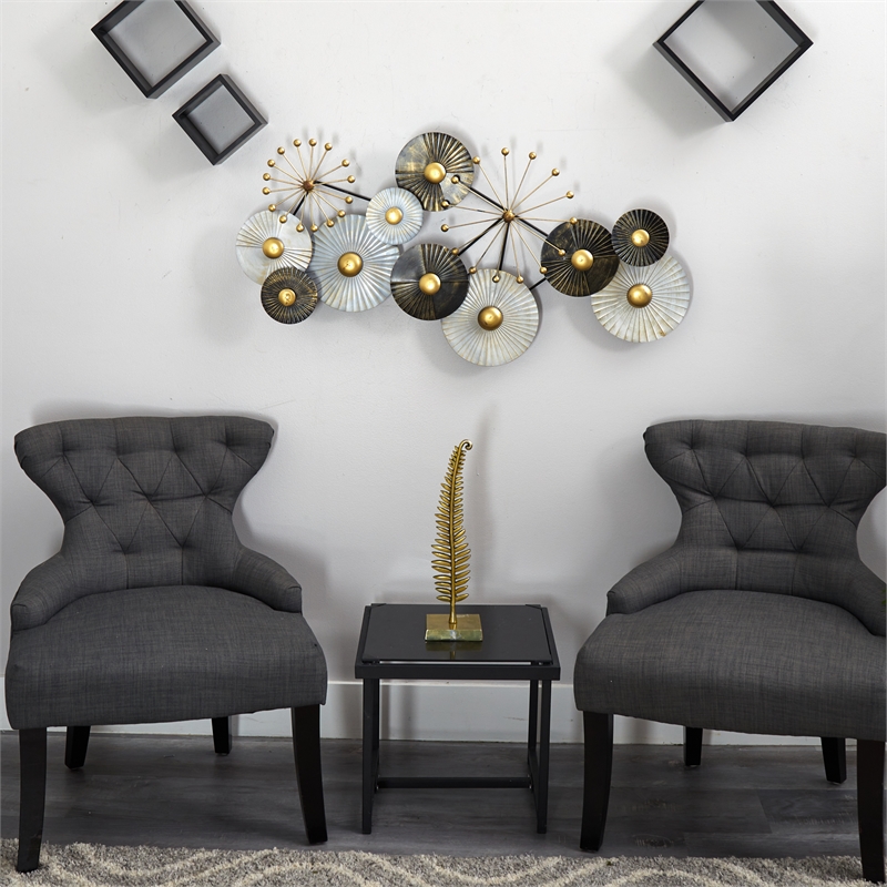 Nearly Natural 3.5ft x 2ft Urban Layered Metal Wall Art Decor in Multi-Color