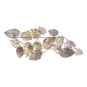 Nearly Natural 5.5ft x 2ft Scattered Metal Leaves Wall Art Decor
