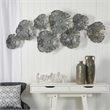 Nearly Natural 5ft x 2ft Floating Metal Floral Wall Art Decor in Silver