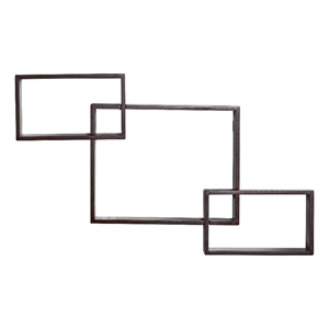 Nearly Natural 31&quot Floating Boxes Wall Shelves in Brown