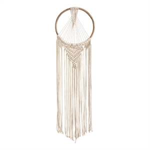 Nearly Natural 24&quot x 10&quot Handmade Bohemian Macrame Dreamcatcher Wall Hanging