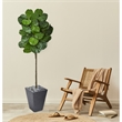 Nearly Natural 6ft Fiddle Leaf Artificial Tree in Slate Finished Planter