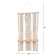 Nearly Natural 2.5ft x 1.5ft Layered Macrame Wall Hanging w/ Wooden Shelf