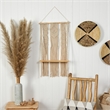 Nearly Natural 2.5ft x 1.5ft Layered Macrame Wall Hanging w/ Wooden Shelf