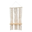 Nearly Natural 2.5ft x 1.5ft Layered Macrame Wall Hanging w/ Wooden Shelf