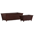 Nearly Natural Rectangle Planters (Set of 2) in Brown