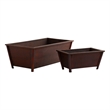 Nearly Natural Rectangle Planters (Set of 2) in Brown