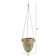 Nearly Natural 2ft Tuscan Hanging Ceramic Scroll Planter in Green
