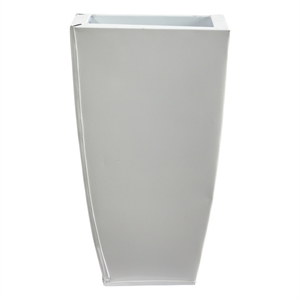 Nearly Natural 13&quot Tapered Square Metal Planter in White