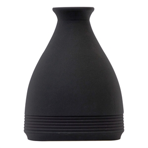 Nearly Natural 10&quot Cone Stone Vase Black Matte in Black