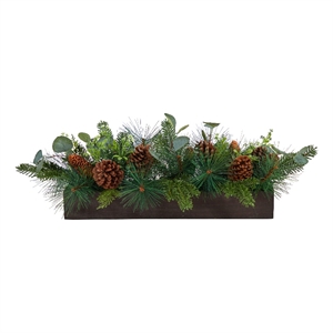 Nearly Natural 30&quot Evergreen Pine Artificial Christmas Centerpiece in Green