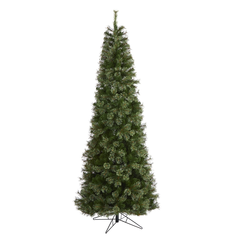 Nearly Natural 9ft Cashmere Slim Christmas Tree with 550 Warm White Lights