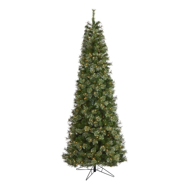 Nearly Natural 9ft Cashmere Slim Christmas Tree with 550 Warm White Lights