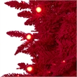 Nearly Natural 7ft Red Flocked Fraser Fir Christmas Tree with 500 Red Lights