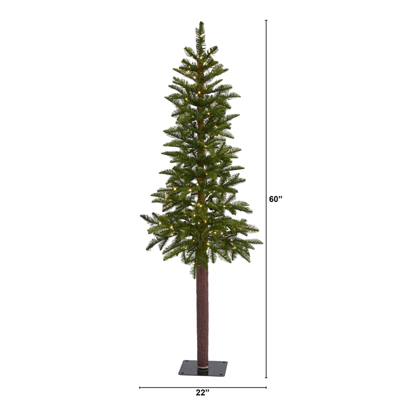 Nearly Natural 5ft Alaskan Alpine Christmas Tree with 100 Clear Microdot LED