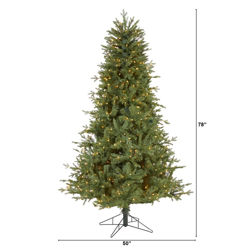 Nearly Natural 6.5ft New Hampshire Spruce Christmas Tree w/ 500 Warm White