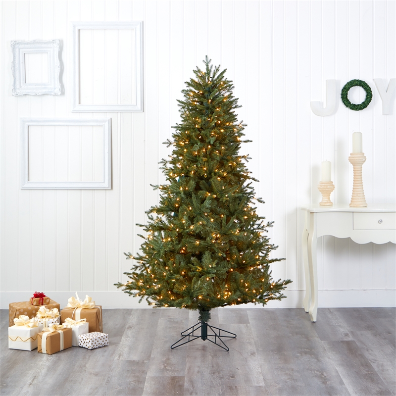 Nearly Natural 6.5ft New Hampshire Spruce Christmas Tree w/ 500 Warm White