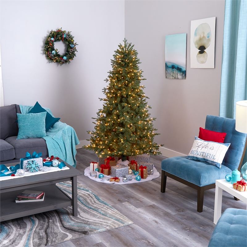 Nearly Natural 6.5ft New Hampshire Spruce Christmas Tree w/ 500 Warm White