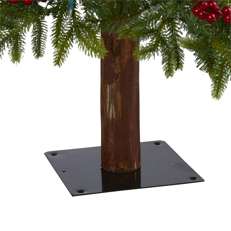 Nearly Natural 6ft Victoria Fir Christmas Tree with 250 Multi-Color LED Lights