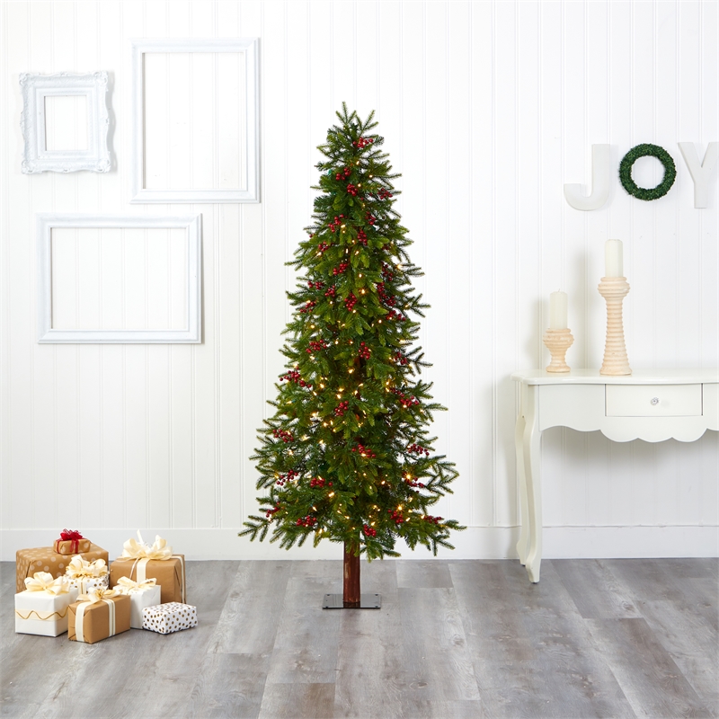 Nearly Natural 6ft Victoria Fir Christmas Tree with 250 Multi-Color LED Lights