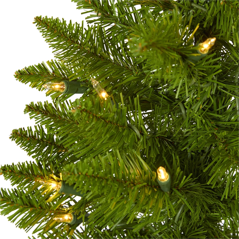 Nearly Natural 2ft Providence Pine Christmas Tree in Planter w/ 35 Lights
