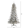 Nearly Natural 9ft Flocked Livingston Fir Christmas Tree w/ 650 Clear Warm LED