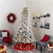 Nearly Natural 9ft Flocked Livingston Fir Christmas Tree w/ 650 Clear Warm LED