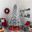 Nearly Natural 9ft Flocked Livingston Fir Christmas Tree w/ 650 Clear Warm LED