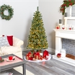 Nearly Natural 6ft Wisconsin Slim Snow Tip Pine Christmas Tree w/300 Clear LED