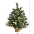 Nearly Natural 2ft Frosted Pine Christmas Tree w/ 35 Clear LED Lights