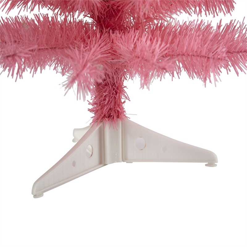 Nearly Natural 2ft Pink Artificial Christmas Tree with 35 LED Lights in Pink