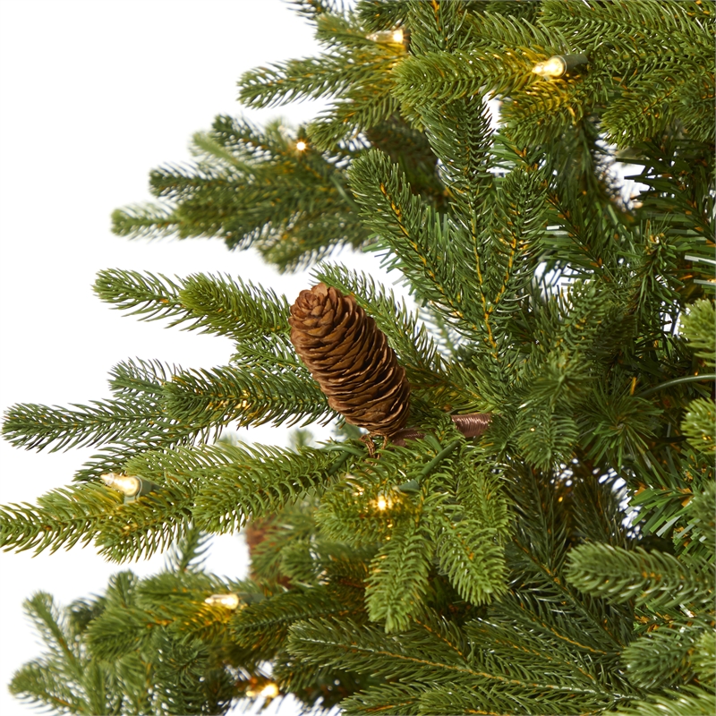 Nearly Natural 7.5ft Yukon Mountain Fir Christmas Tree w/ 600 Clear Lights