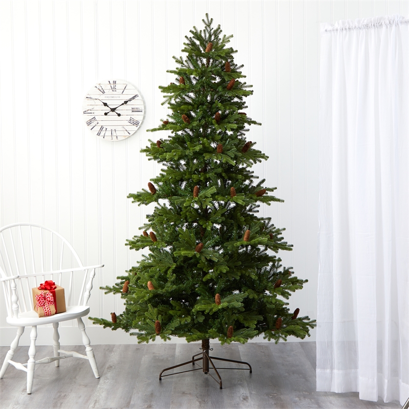 Nearly Natural 7.5ft Yukon Mountain Fir Christmas Tree w/ 600 Clear Lights