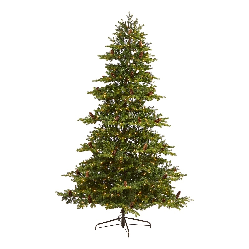 Nearly Natural 7.5ft Yukon Mountain Fir Christmas Tree w/ 600 Clear Lights