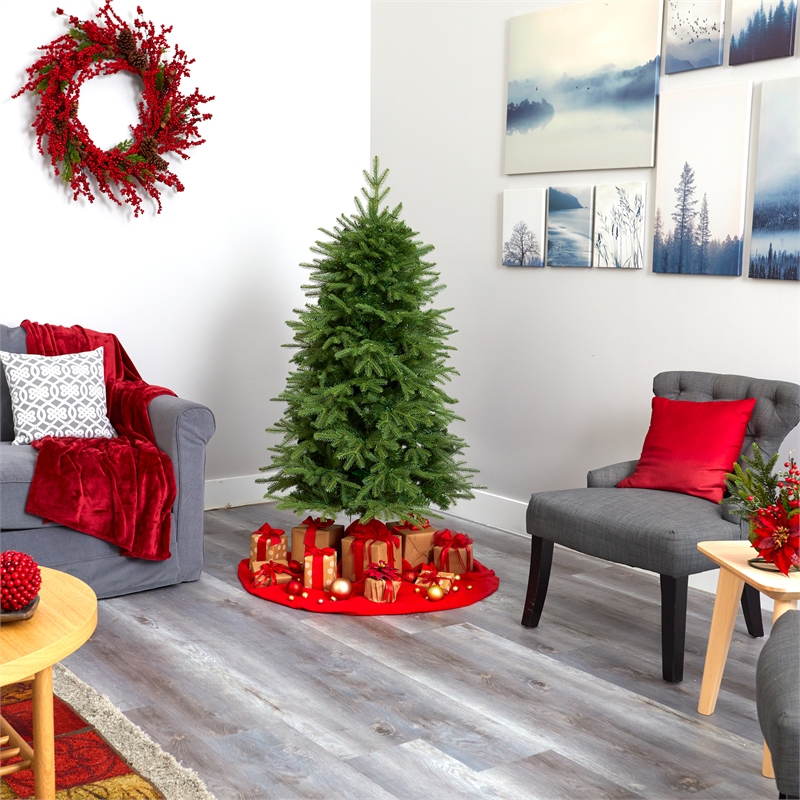 Nearly Natural 5ft Vancouver Fir Natural Look Christmas Tree with 350 Clear LED