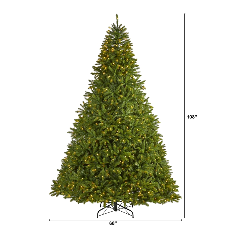 Nearly Natural 9ft Sierra Spruce Natural Look Christmas Tree w/ 1000 Clear LED