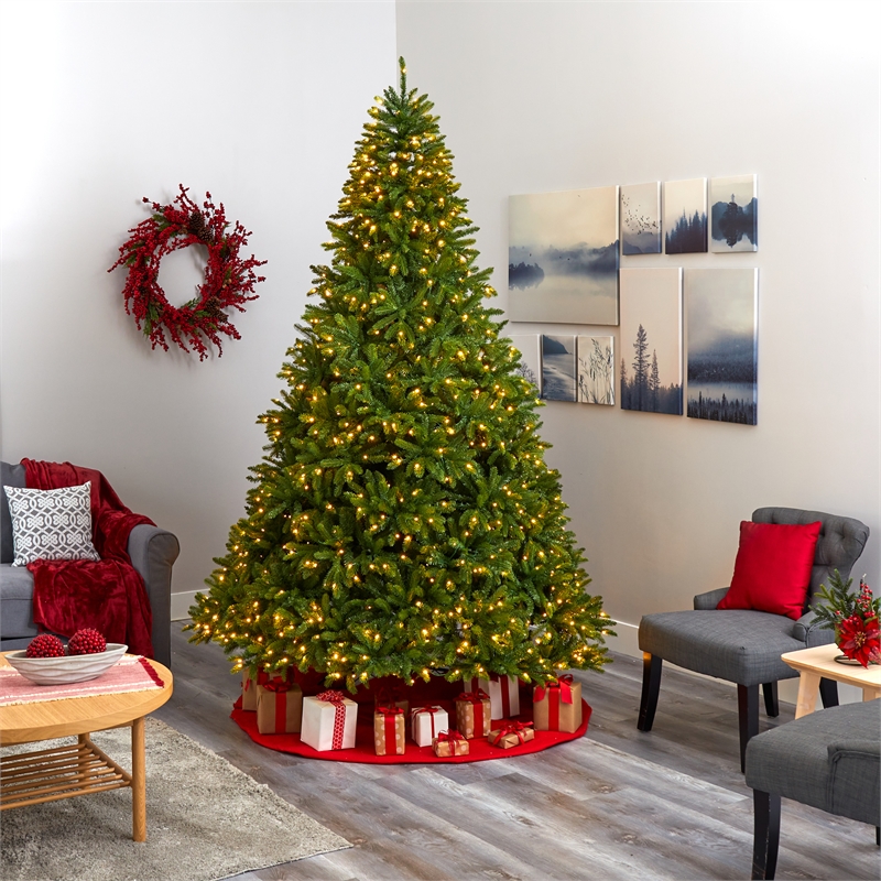 Nearly Natural 9ft Sierra Spruce Natural Look Christmas Tree w/ 1000 Clear LED