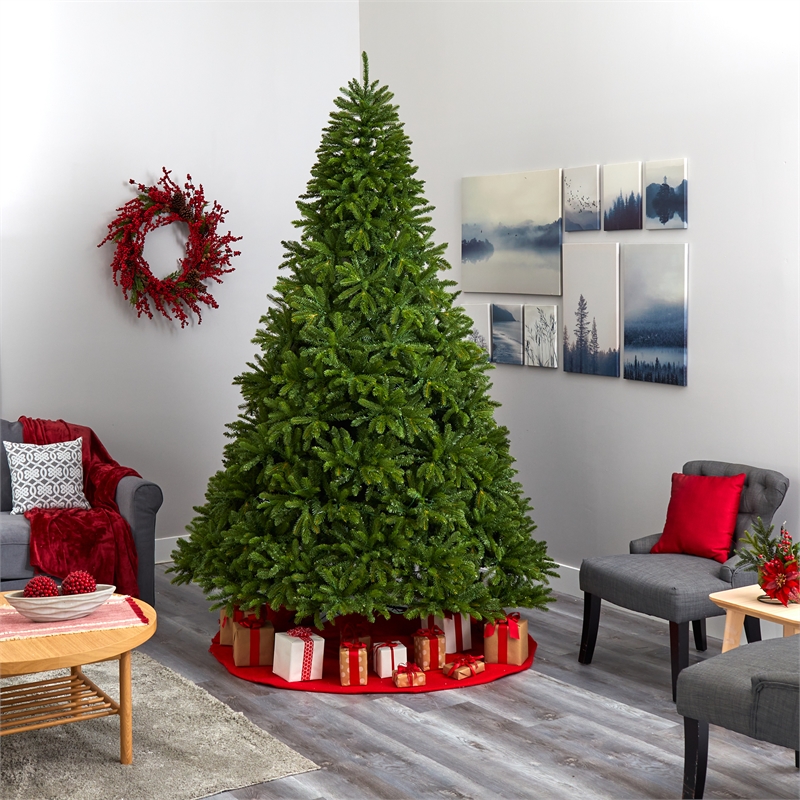 Nearly Natural 9ft Sierra Spruce Natural Look Christmas Tree w/ 1000 Clear LED