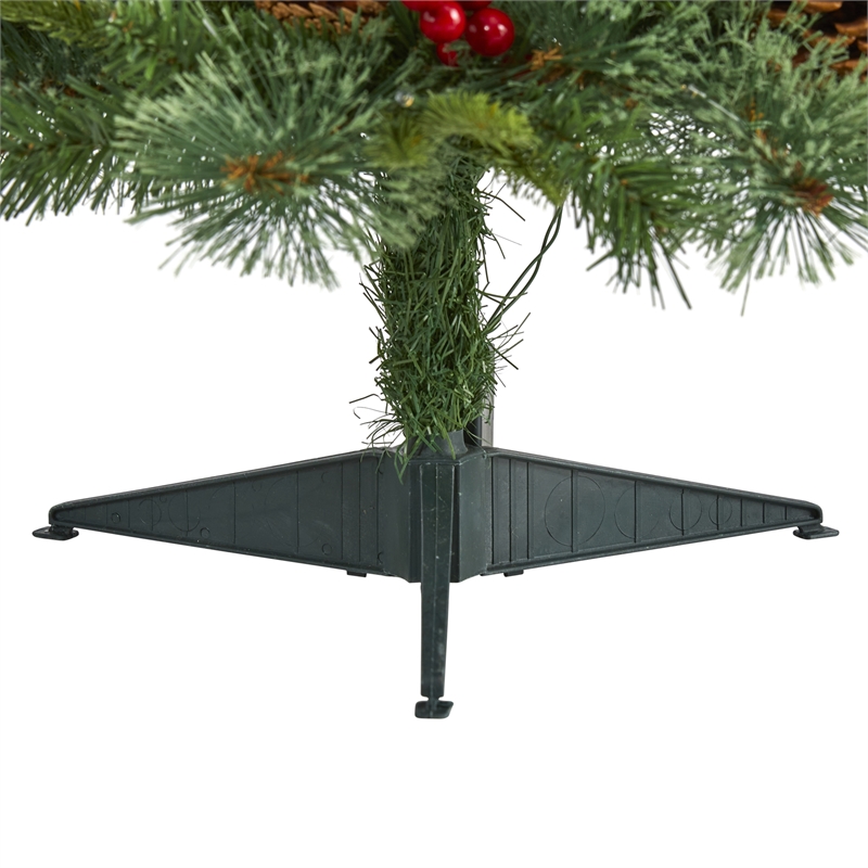 Nearly Natural 3ft Norway Mixed Pine Christmas Tree w/ 50 Clear LED Lights