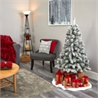 Nearly Natural 4ft Flocked West Virginia Fir Christmas Tree w/ 100 Clear LED