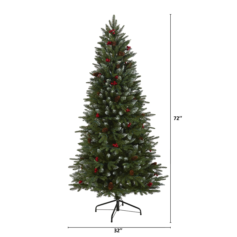 Nearly Natural 6ft Snow Tipped Portland Spruce Christmas Tree
